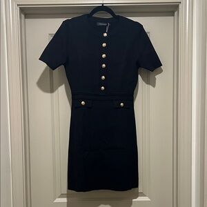 NWT: Elegant Black Button-Down Dress